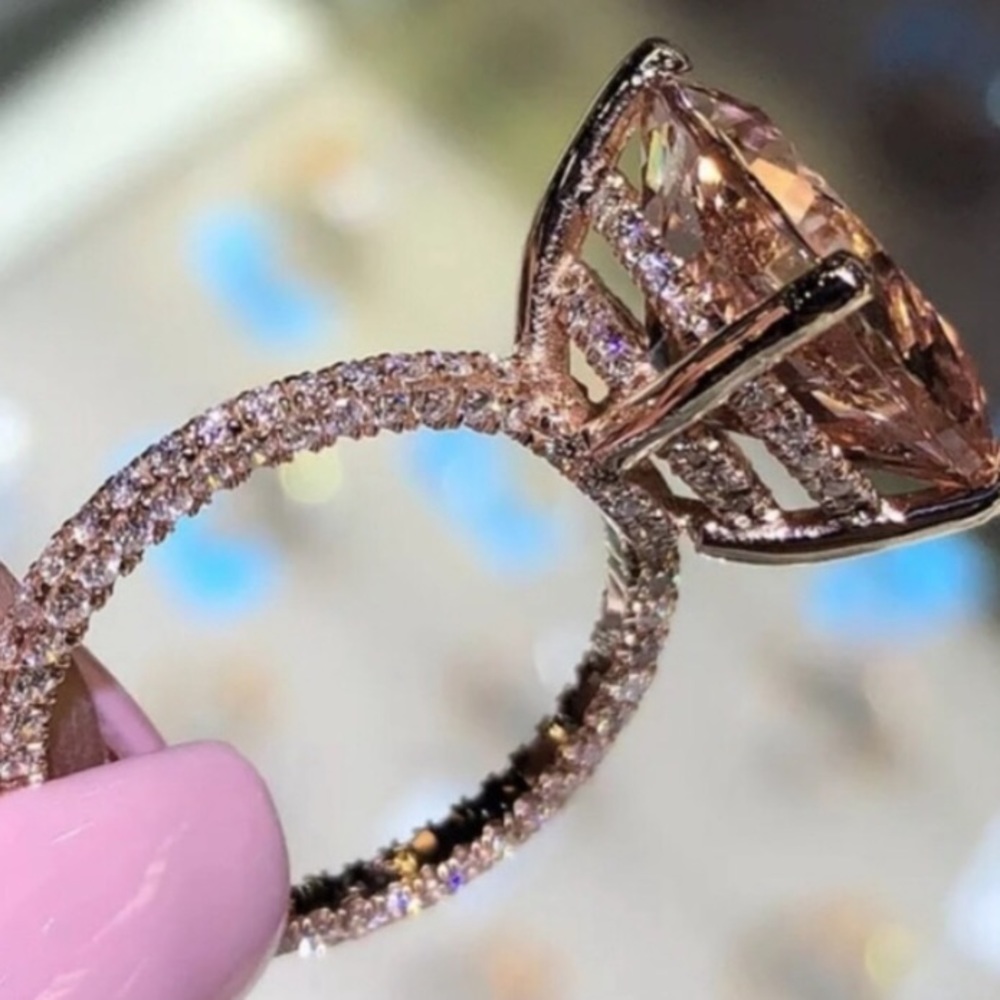 π18k rosegold champagne CZ brand new ringπ - Picture 3 of 3